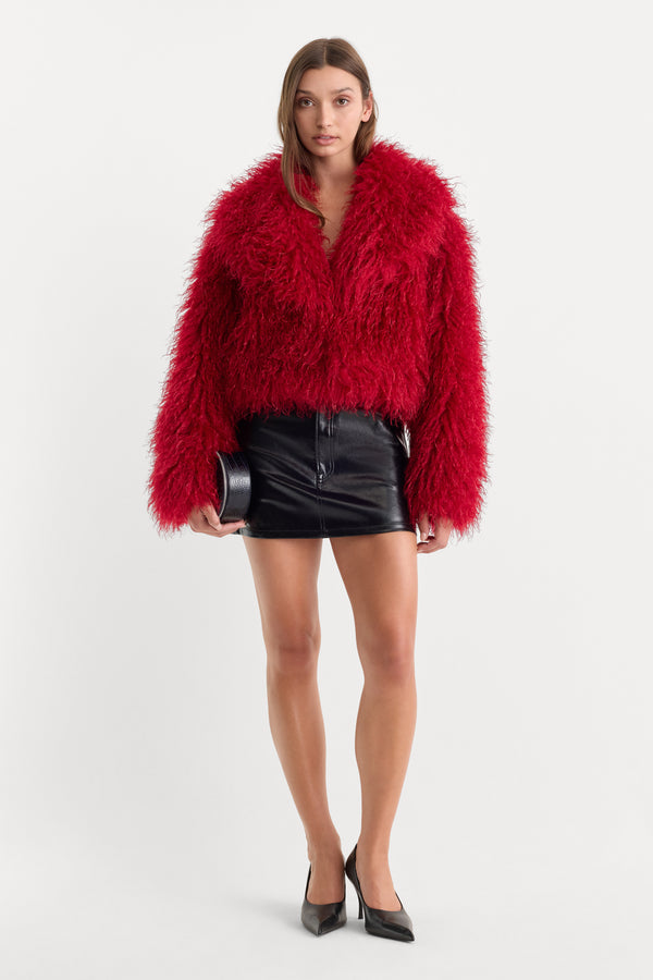 THE FAUX FUR COAT | CARMINE-3 | GOOD AMERICAN | MODEL_A