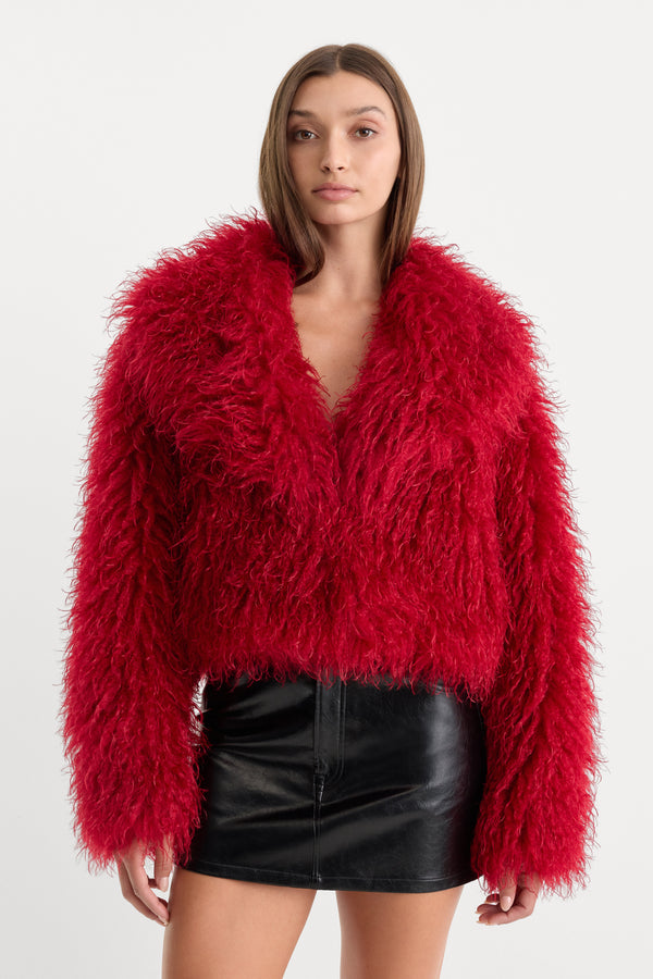 THE FAUX FUR COAT | CARMINE-1 | GOOD AMERICAN | MODEL_A