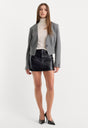 THE BETTER THAN LEATHER MINI SKIRT | BLACK001-1 | GOOD AMERICAN | MODEL