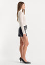 THE BETTER THAN LEATHER MINI SKIRT | BLACK001-3 | GOOD AMERICAN | MODEL