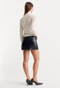 THE BETTER THAN LEATHER MINI SKIRT | BLACK001-5 | GOOD AMERICAN | MODEL