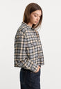 THE PATCH POCKET SHIRT | TAN PLAID-2 | GOOD AMERICAN | MODEL