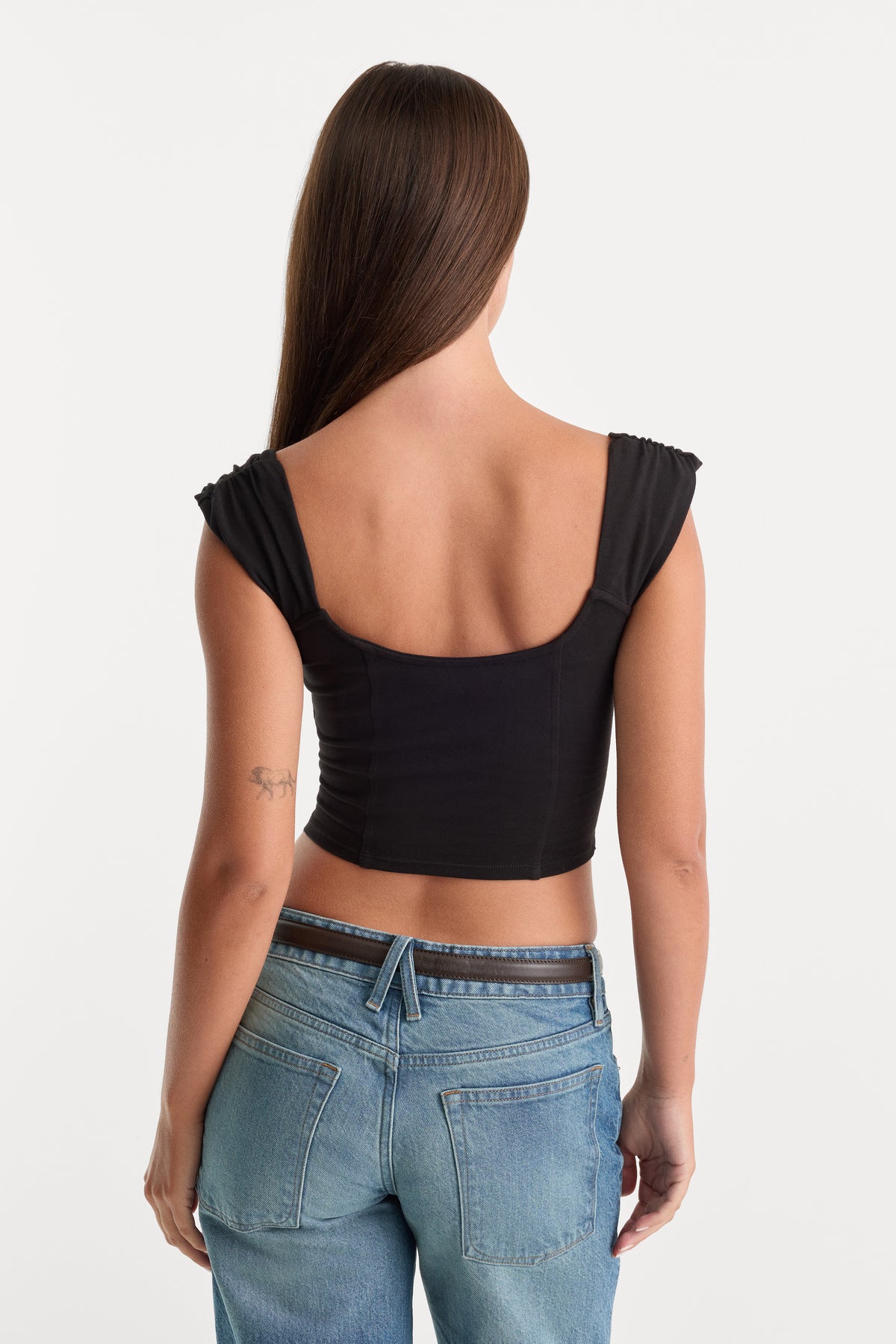 DOLLY SUPER STRETCH CORSET TOP | BLACK001-4 | GOOD AMERICAN | MODEL_A