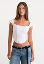 DOLLY SUPER STRETCH CORSET TOP | WHITE001-1 | GOOD AMERICAN | MODEL