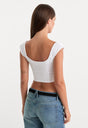 DOLLY SUPER STRETCH CORSET TOP | WHITE001-4 | GOOD AMERICAN | MODEL