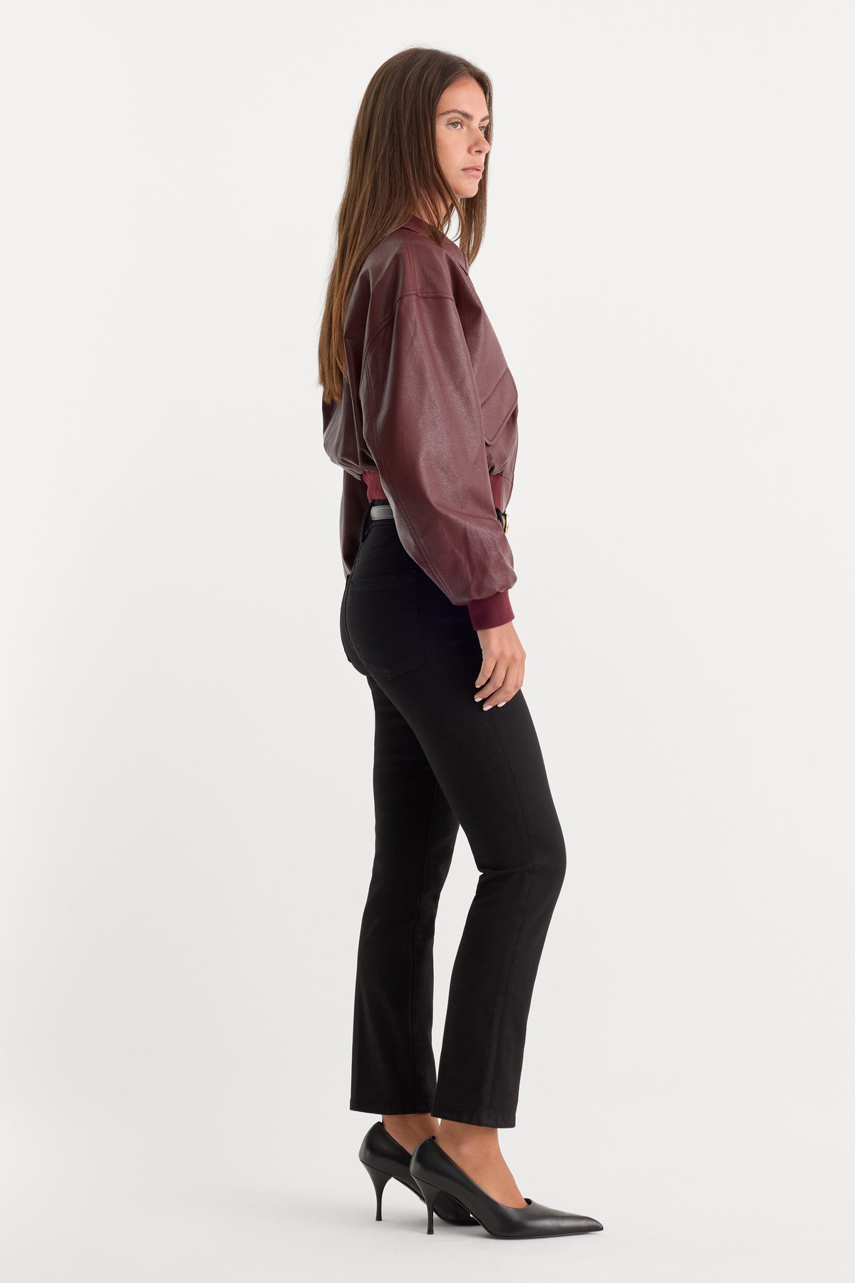 NEVER FADE BUTTON FRONT GOOD LEGS STRAIGHT JEANS | BLACK001