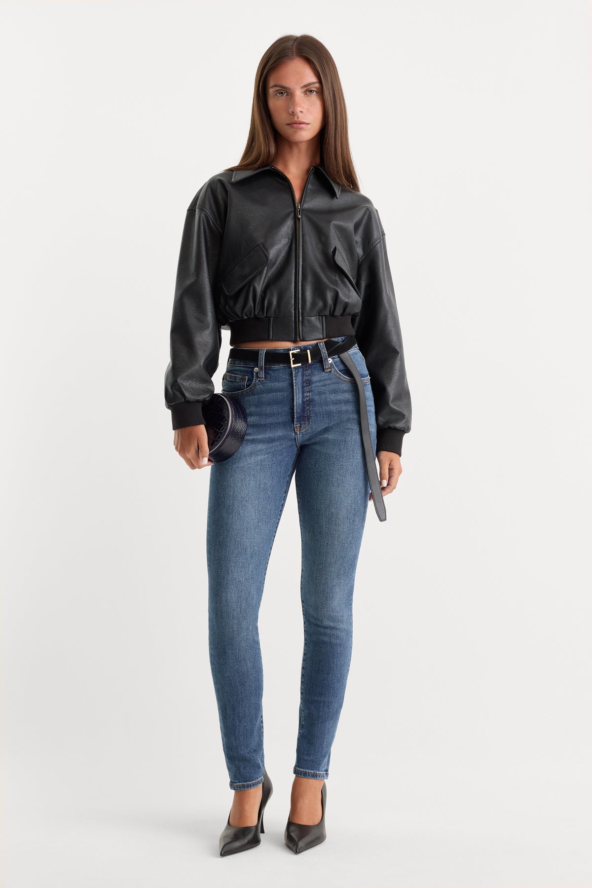 GOOD LEGS SKINNY JEANS | BLUE004-1 | GOOD AMERICAN | MODEL_A