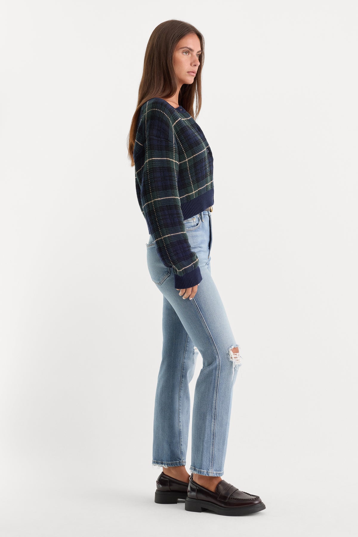 SOFT TECH GOOD CURVE STRAIGHT JEANS | INDIGO1072-3 | GOOD AMERICAN | MODEL_A