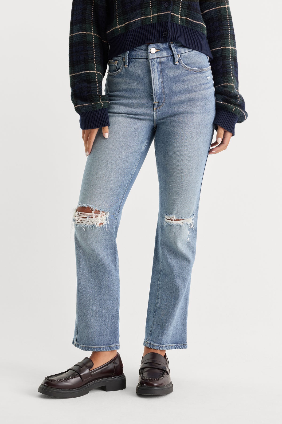 SOFT TECH GOOD CURVE STRAIGHT JEANS | INDIGO1072-2 | GOOD AMERICAN | MODEL_A