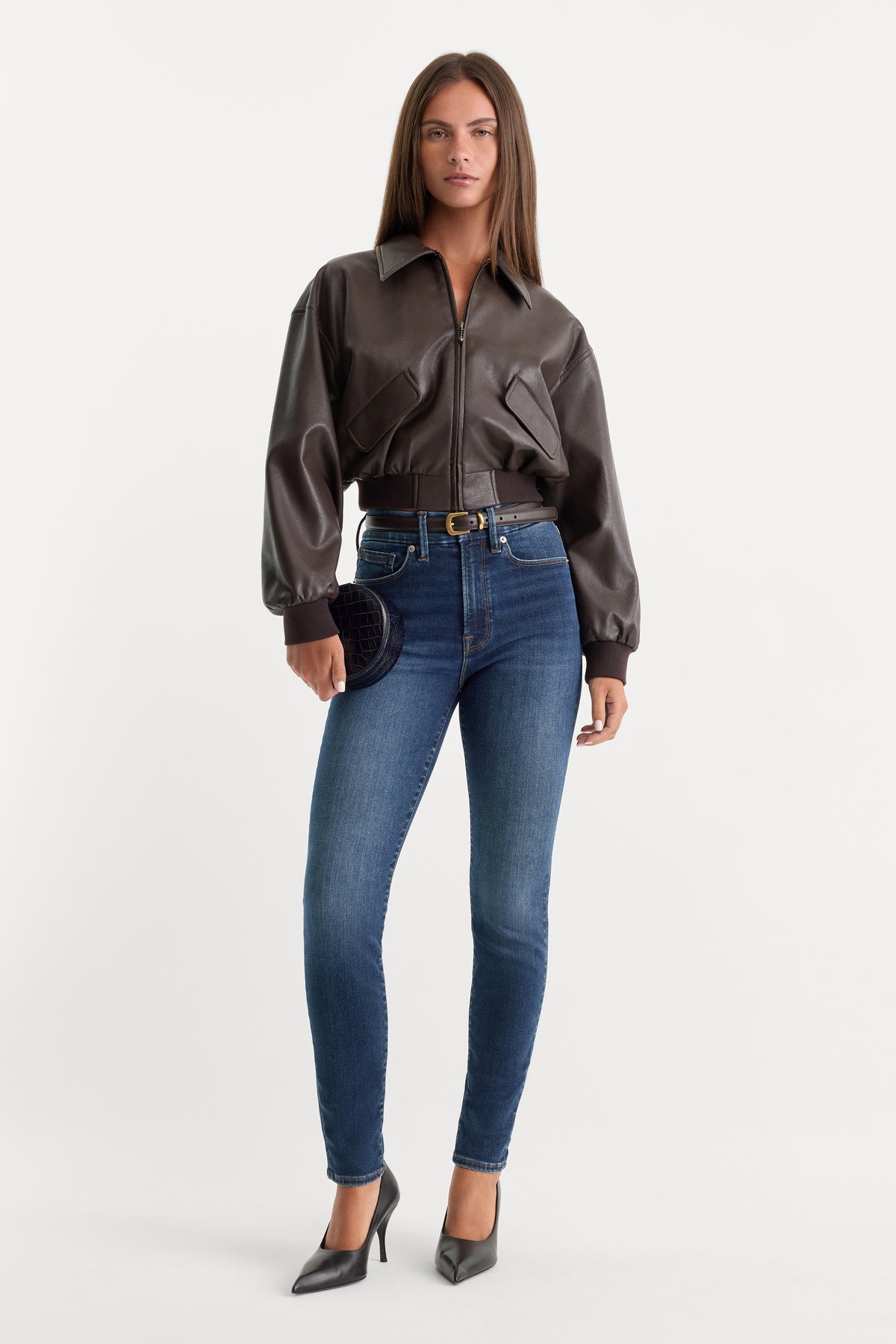 ALWAYS FITS GOOD LEGS SKINNY JEANS | INDIGO446-3 | GOOD AMERICAN | MODEL_A
