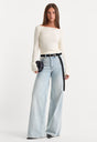 GOOD SKATE WIDE LEG JEANS | INDIGO634-1 | GOOD AMERICAN | MODEL