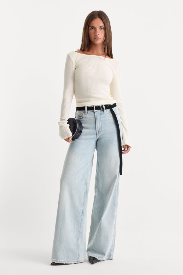 GOOD SKATE WIDE LEG JEANS | INDIGO634-1 | GOOD AMERICAN | MODEL