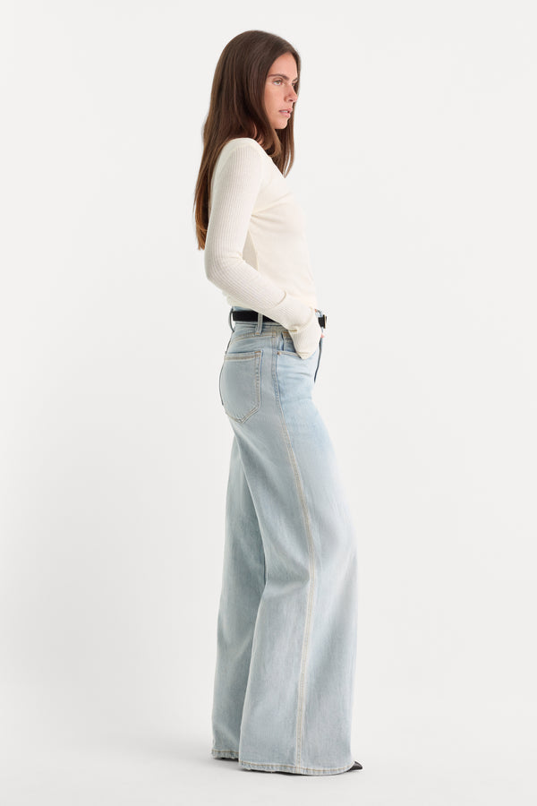 GOOD SKATE WIDE LEG JEANS | INDIGO634-3 | GOOD AMERICAN | MODEL