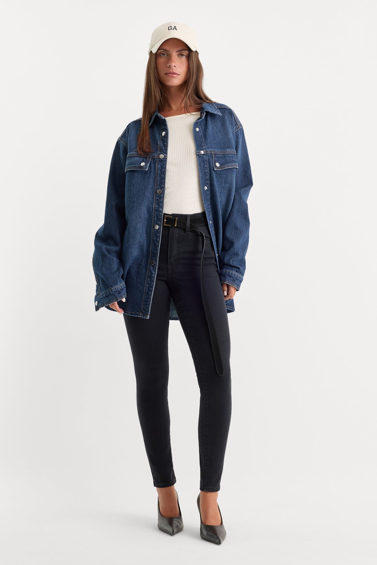 ALWAYS FITS GOOD LEGS SKINNY JEANS | BLACK165-4 | GOOD AMERICAN | MODEL_A