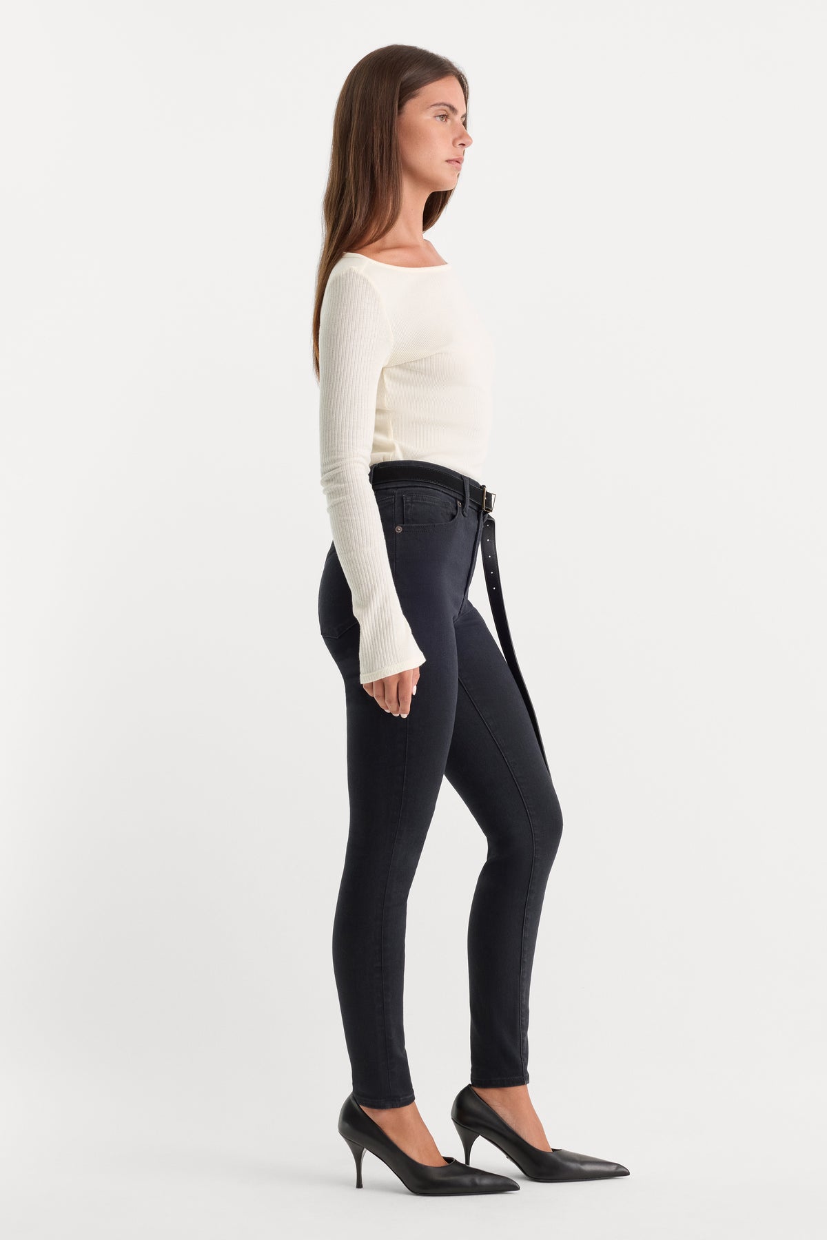 ALWAYS FITS GOOD LEGS SKINNY JEANS | BLACK165-6 | GOOD AMERICAN | MODEL_A