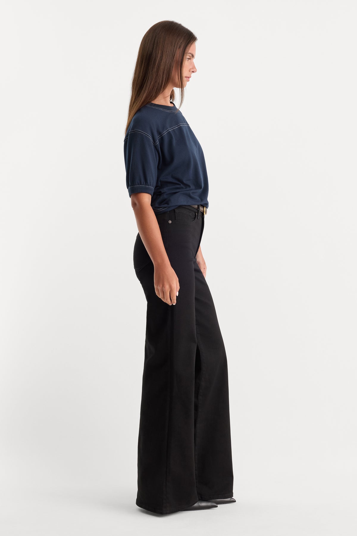 NEVER FADE GOOD WAIST PALAZZO JEANS | BLACK-3 | GOOD AMERICAN | MODEL