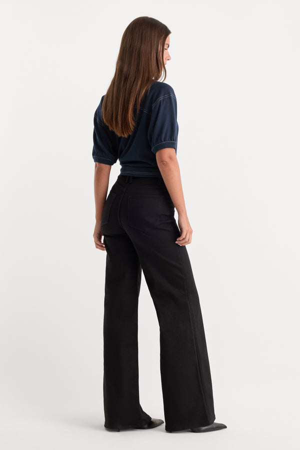 NEVER FADE GOOD WAIST PALAZZO JEANS | BLACK-5 | GOOD AMERICAN | MODEL
