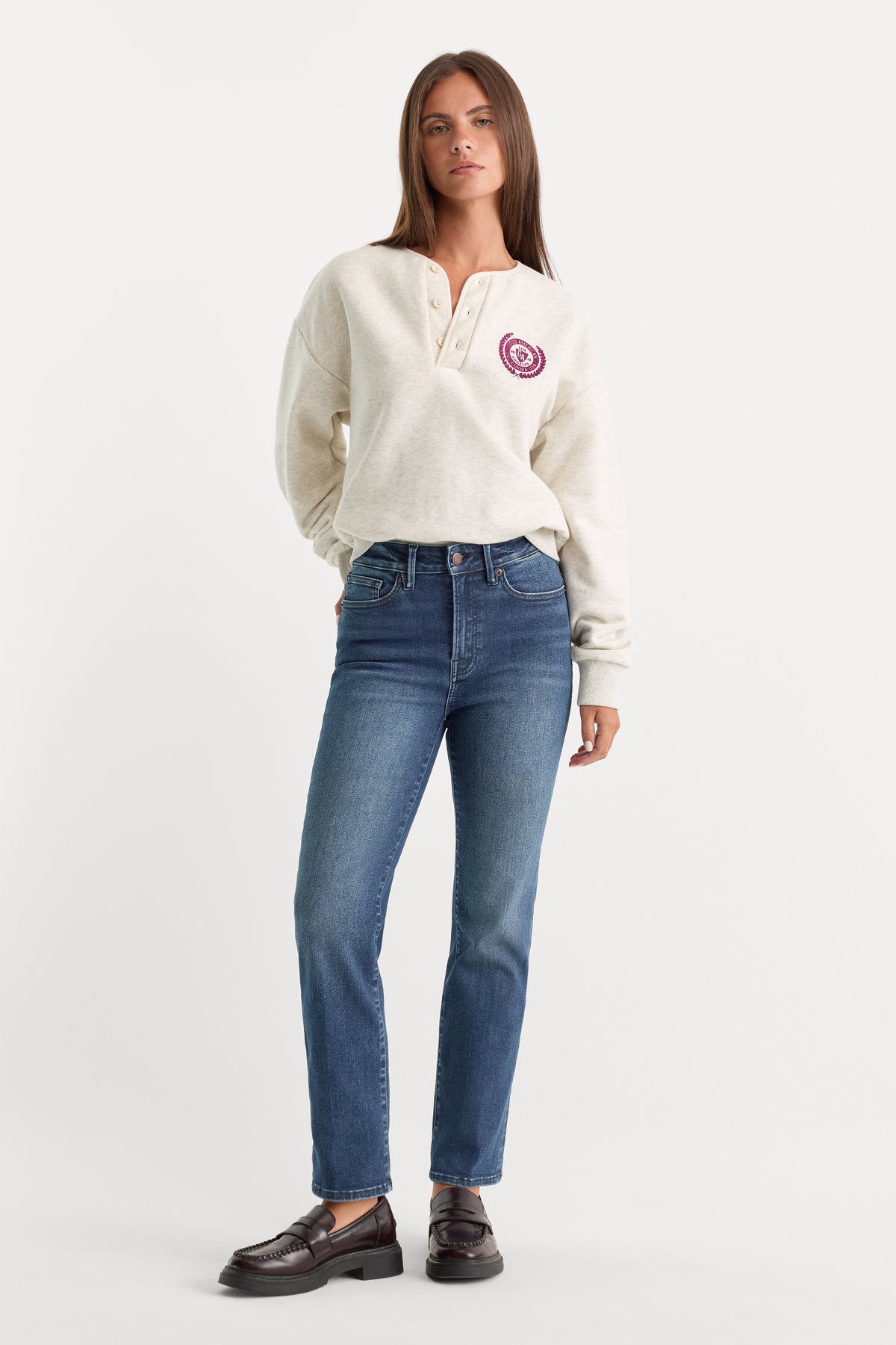 ALWAYS FITS GOOD LEGS STRAIGHT JEANS | INDIGO446-3 | GOOD AMERICAN | MODEL_A