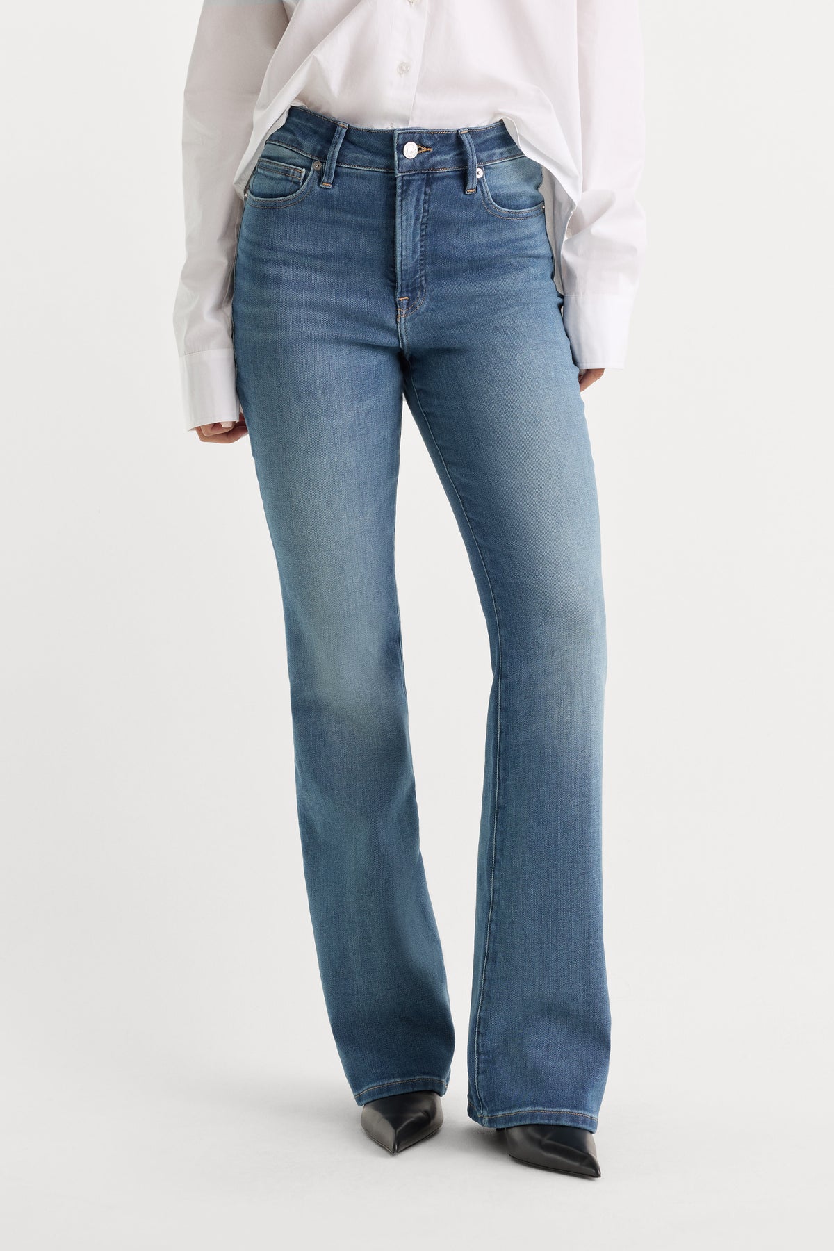 SOFT TECH GOOD CLASSIC BOOTCUT JEANS|INDIGO863-3 | GOOD AMERICAN | MODEL_A