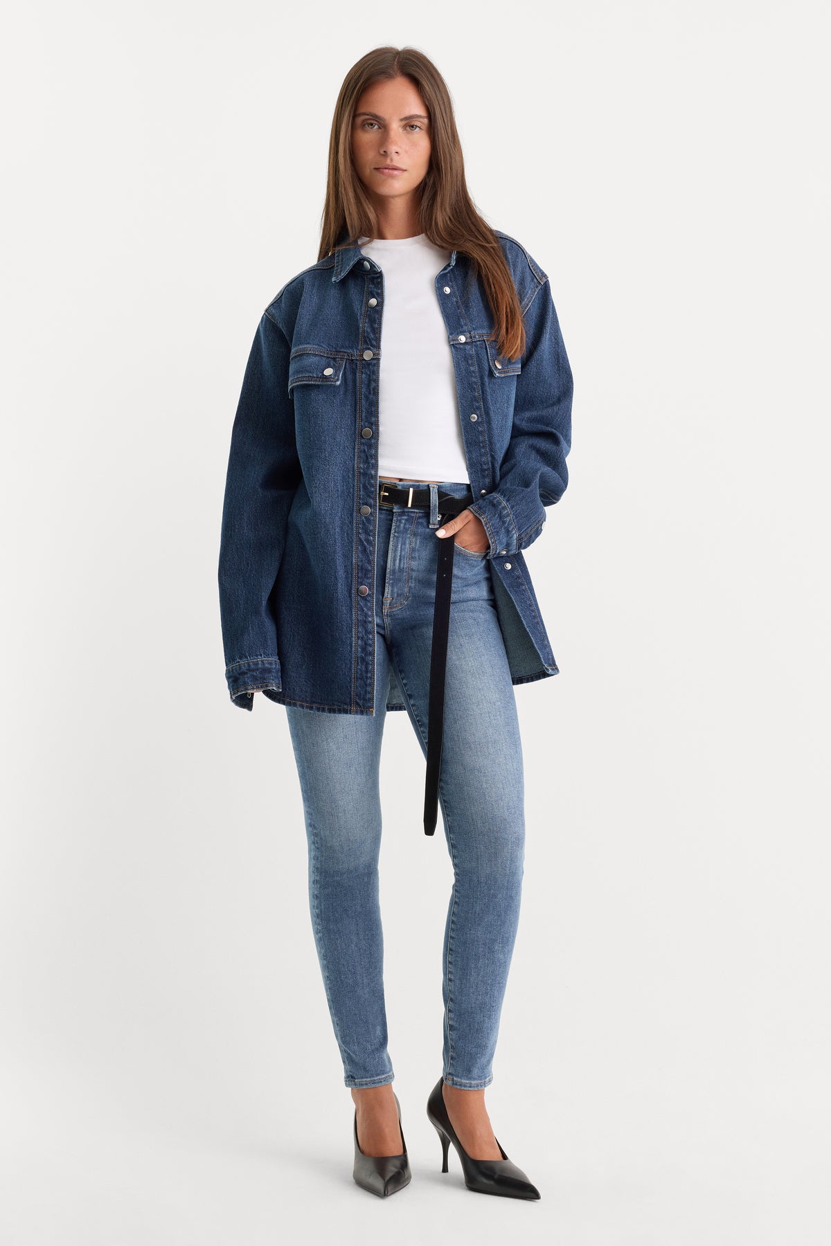 ALWAYS FITS GOOD LEGS SKINNY JEANS | INDIGO316-3 | GOOD AMERICAN | MODEL_A