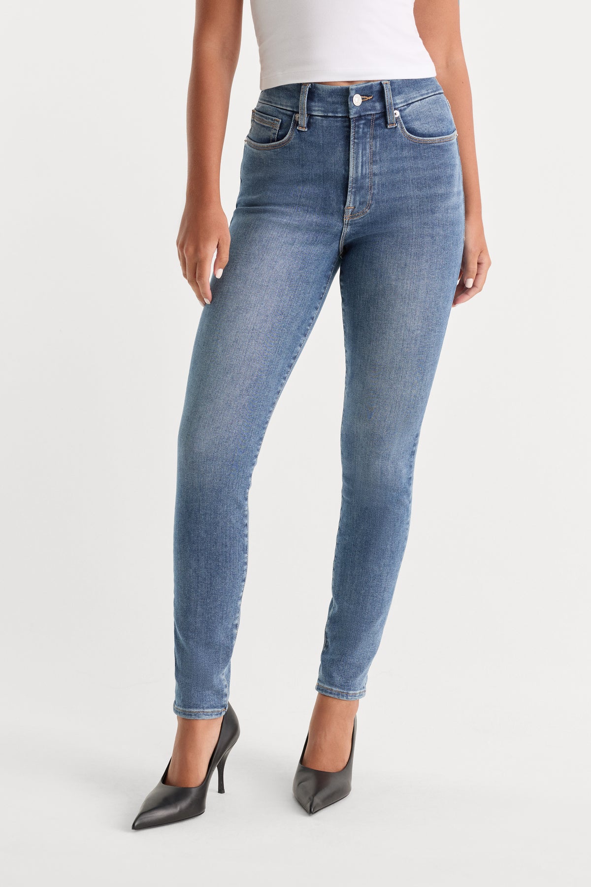 ALWAYS FITS GOOD LEGS SKINNY JEANS | INDIGO316-4 | GOOD AMERICAN | MODEL_A
