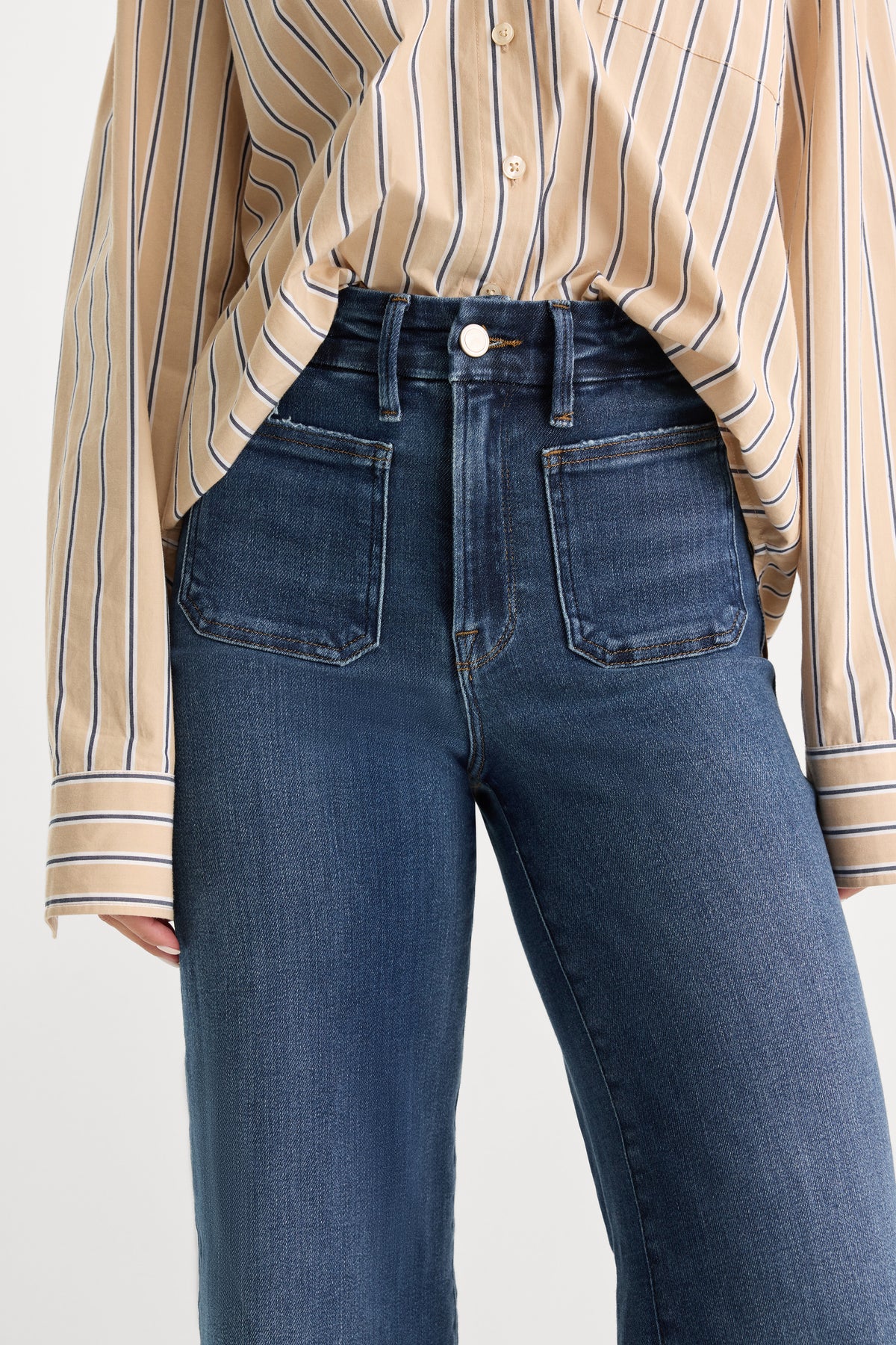 SOFT TECH PATCH POCKET GOOD PETITE PALAZZO JEANS | INDIGO511