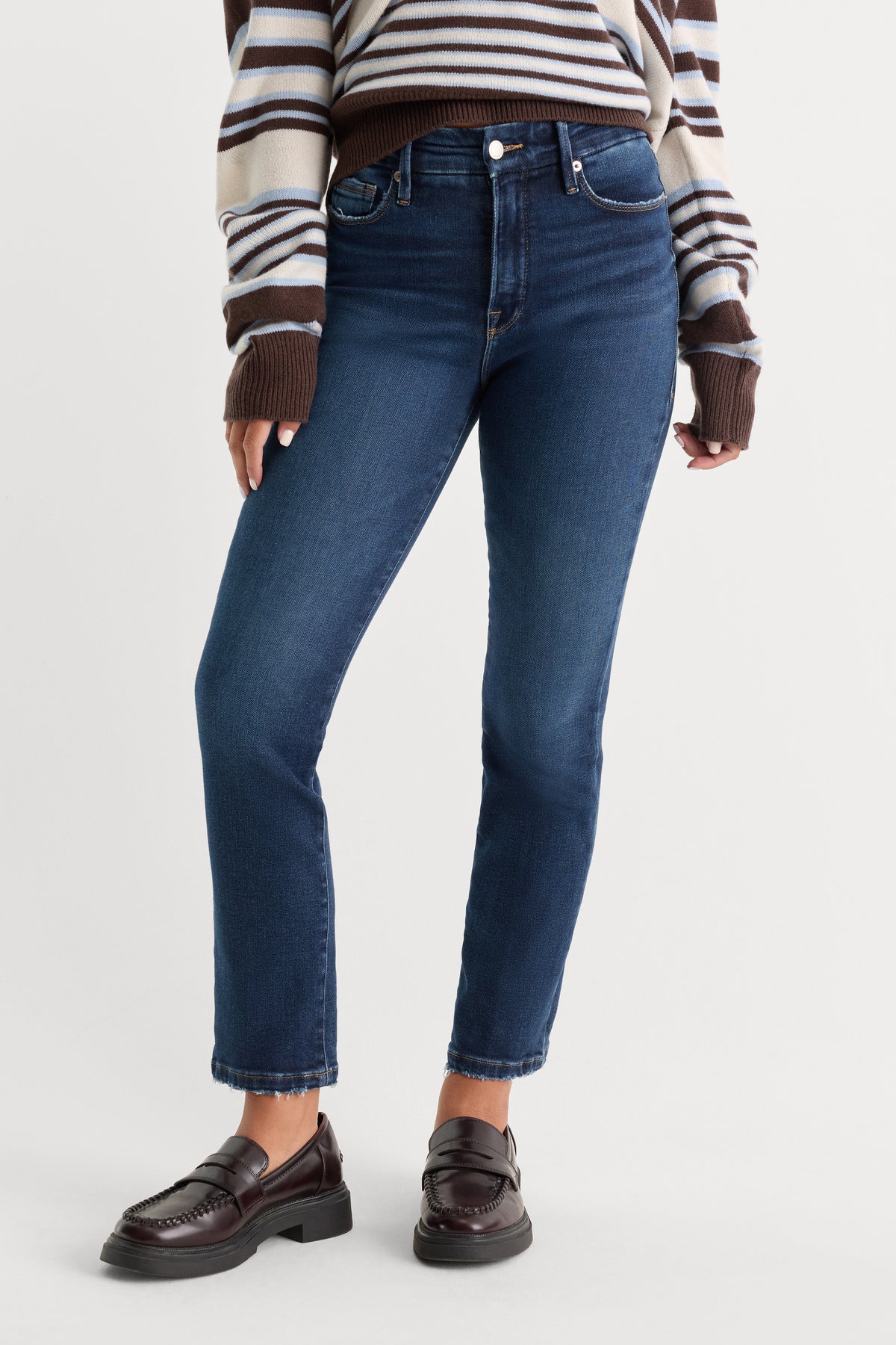 SOFT TECH GOOD LEGS STRAIGHT JEANS | INDIGO511-2 | GOOD AMERICAN | MODEL_A