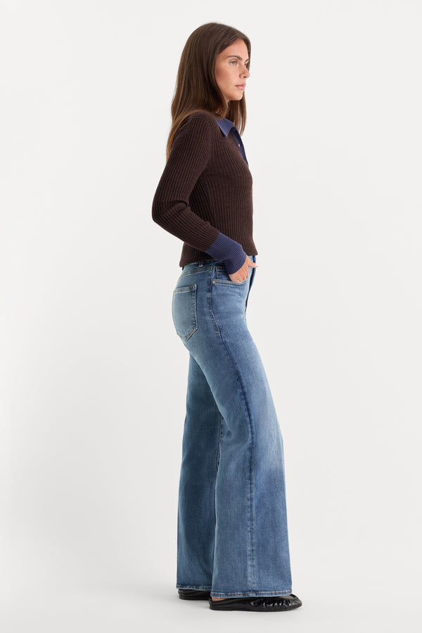 ALWAYS FITS PETITE SLIM PALAZZO JEANS | TAWNY-2 | GOOD AMERICAN | MODEL_A