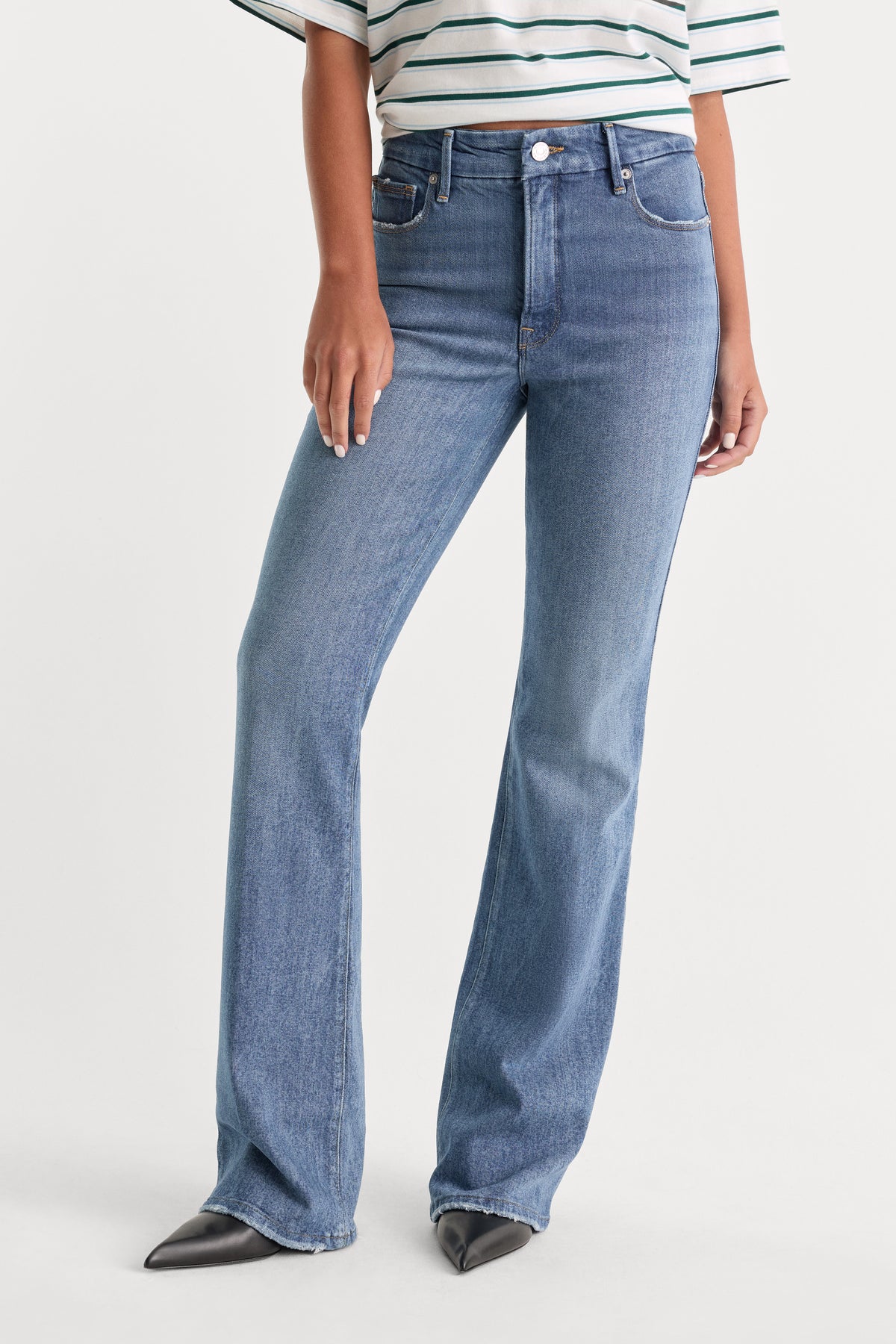 SOFT TECH GOOD CLASSIC BOOTCUT JEANS | INDIGO627-3 | GOOD AMERICAN | MODEL_A