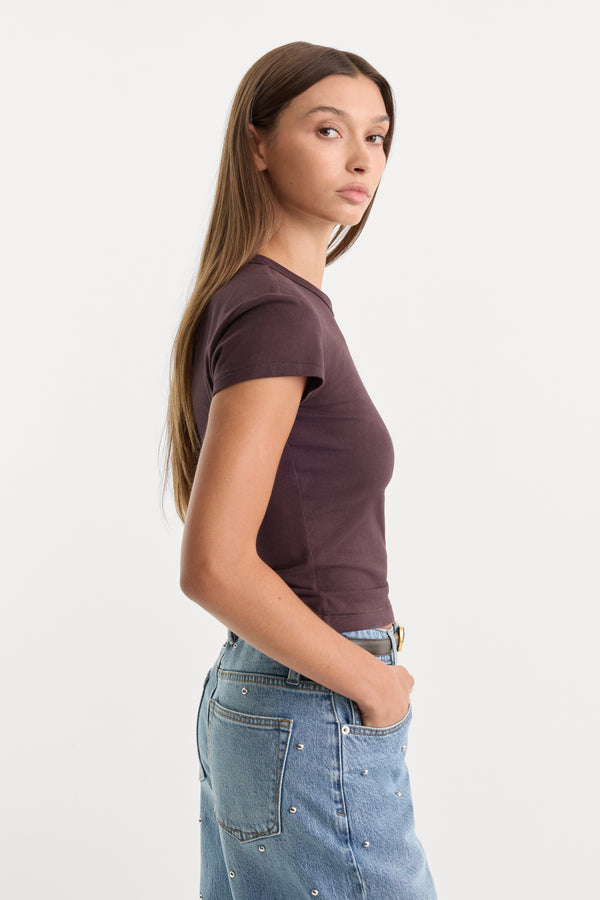THE CAP SLEEVE TEE | DEEP CHOCOLATE