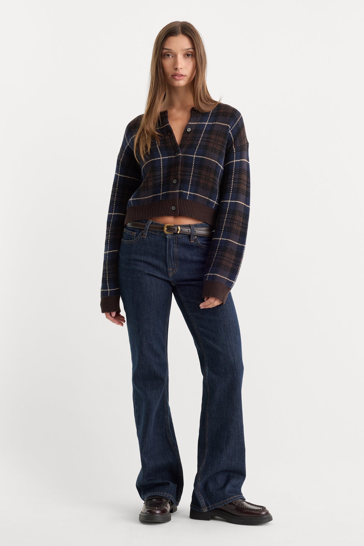 THE JACQUARD CARDIGAN | CHOCOLATE PLAID
