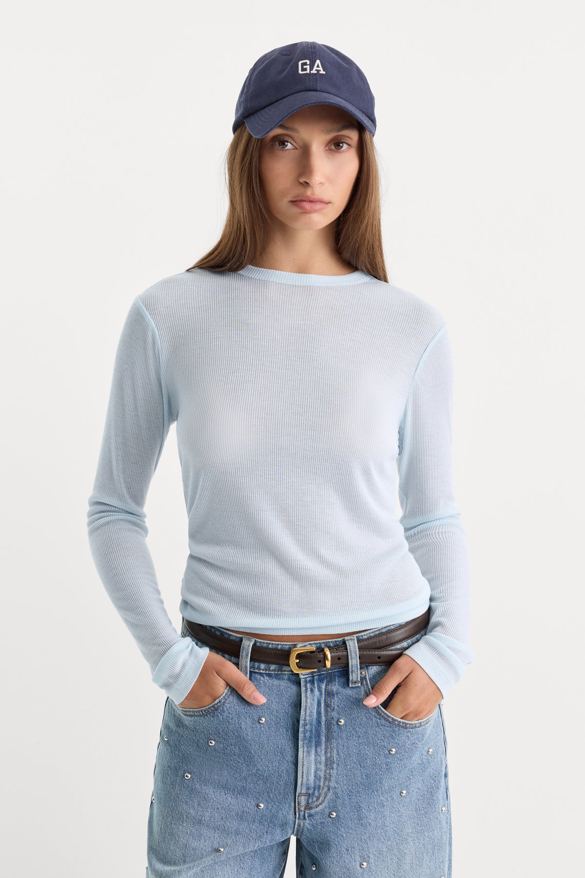 THE SHEER RIB LONG SLEEVE | COAST BLUE