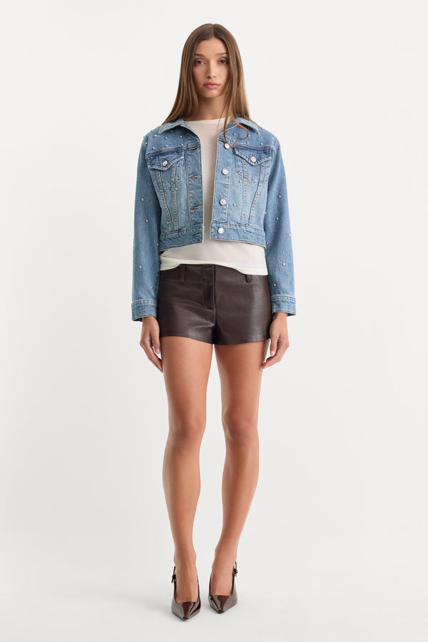 THE STUDDED DENIM JACKET | ZANA-5 | GOOD AMERICAN | MODEL_A