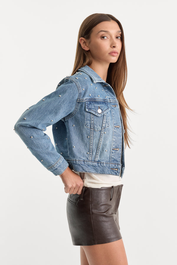THE STUDDED DENIM JACKET | ZANA-3 | GOOD AMERICAN | MODEL_A
