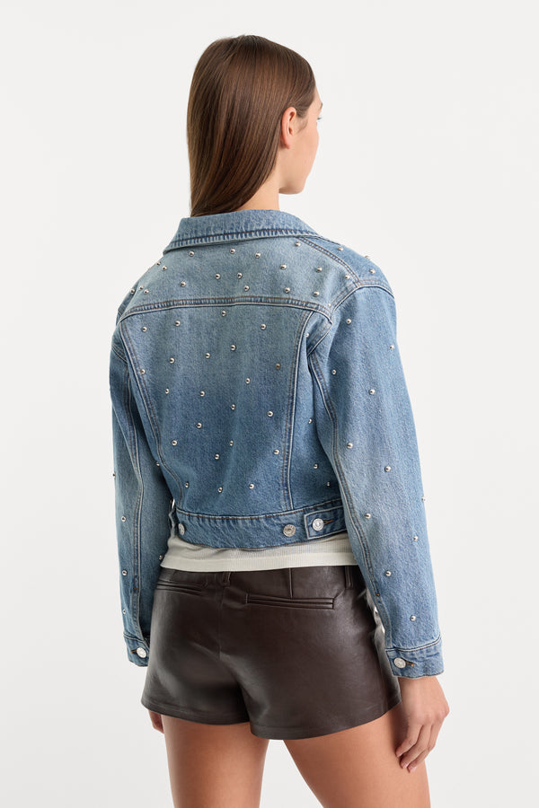 THE STUDDED DENIM JACKET | ZANA-4 | GOOD AMERICAN | MODEL_A