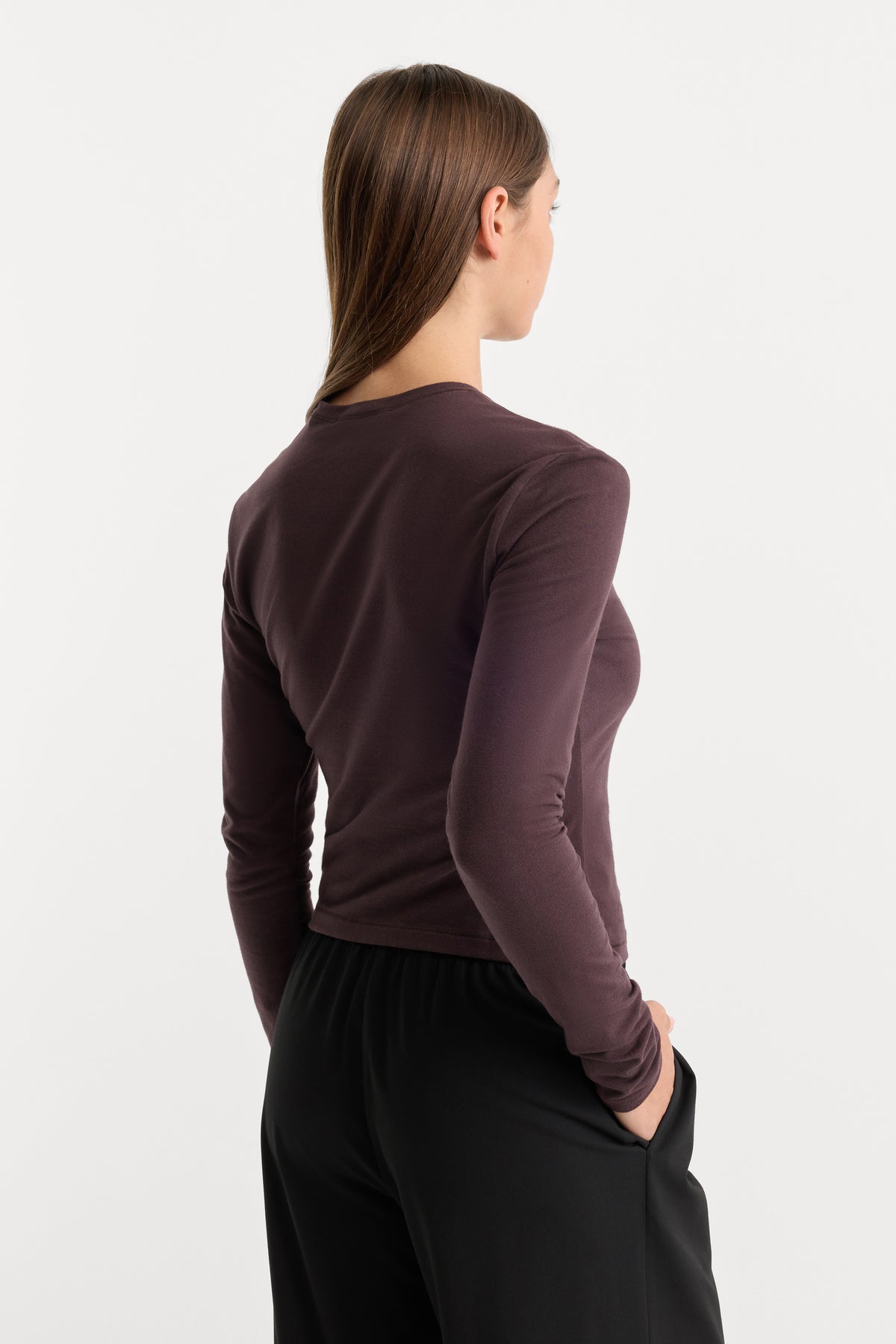 THE LONG SLEEVE BABY TEE | DEEP CHOCOLATE