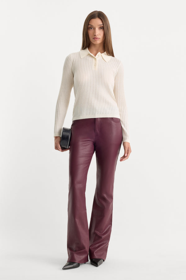 BETTER THAN LEATHER GOOD CLASSIC BOOTCUT PANT | WINETASTING-1 | GOOD AMERICAN | MODEL_A