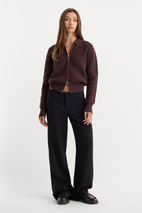 THE GHOST WAISTBAND TROUSER | BLACK001-1 | GOOD AMERICAN | MODEL_A
