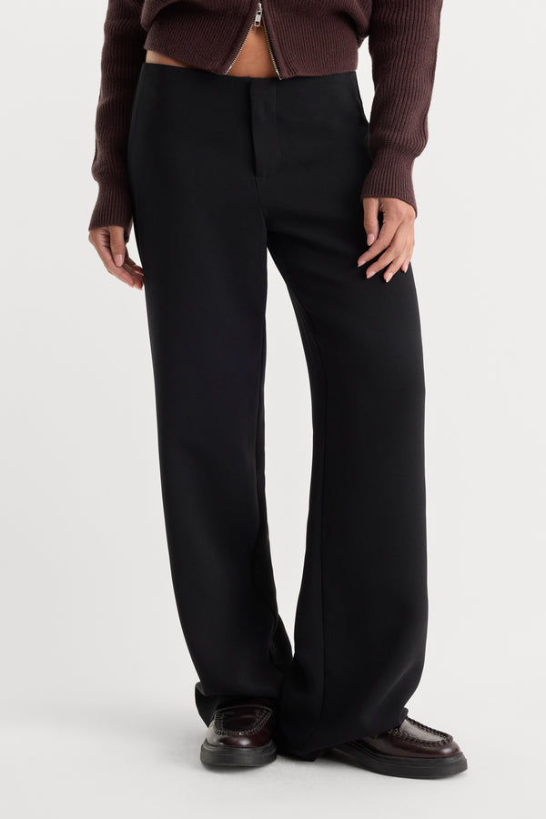 THE GHOST WAISTBAND TROUSER | BLACK001-4 | GOOD AMERICAN | MODEL_A