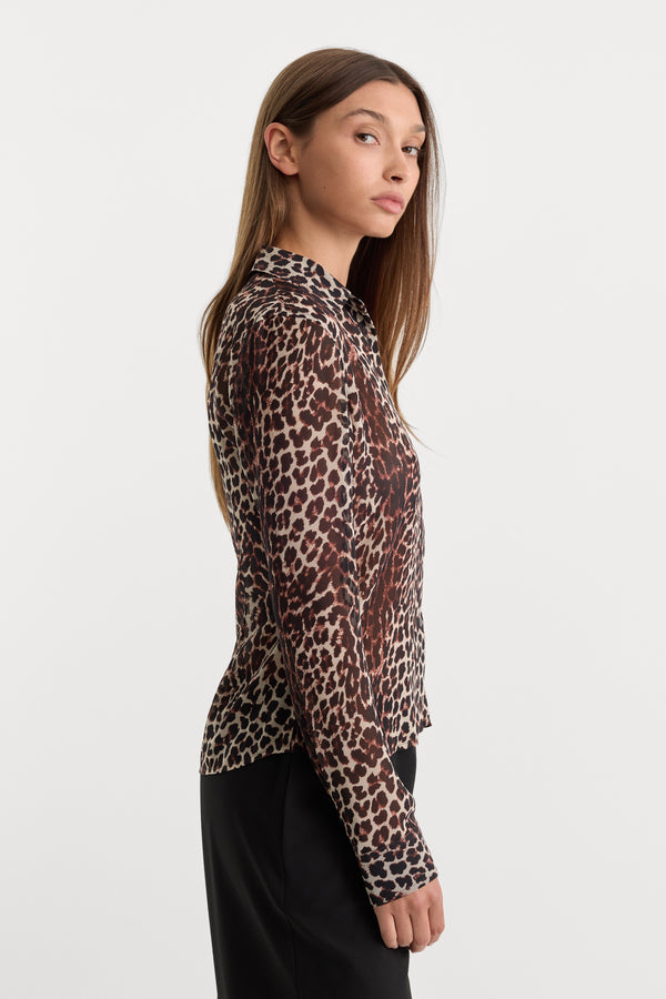 THE SLIM SHIRT | NATURAL LEOPARD PRINT