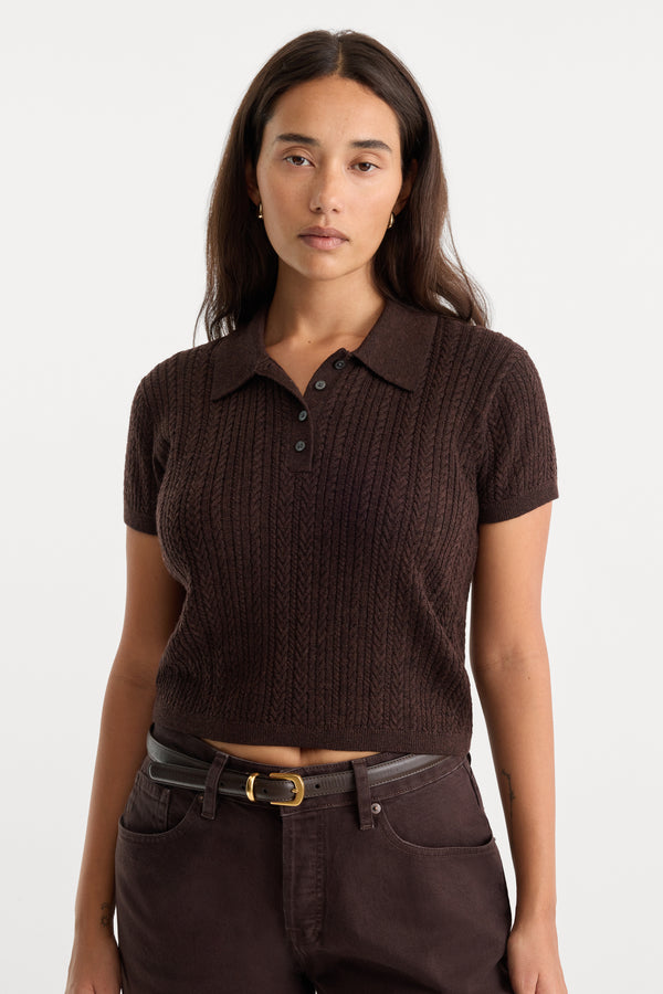 THE MICRO CABLE POLO | ESPRESSO-1 | GOOD AMERICAN | MODEL