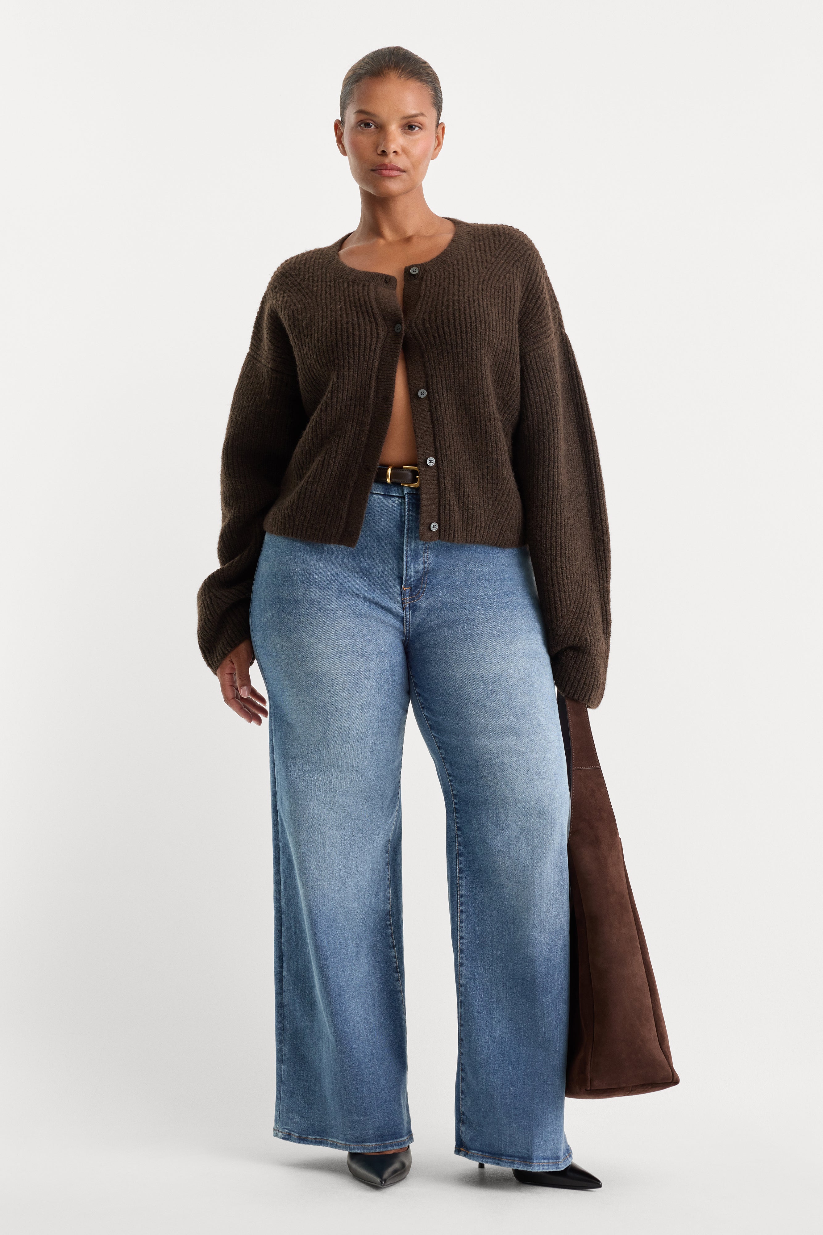 BELL SLEEVE KNIT CARDIGAN | BARK003 – GOOD AMERICAN