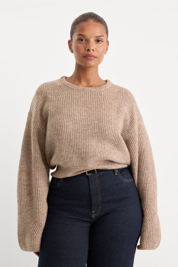 THE CHUNKY KNIT SWEATER | DUSK-1 | GOOD AMERICAN | MODEL