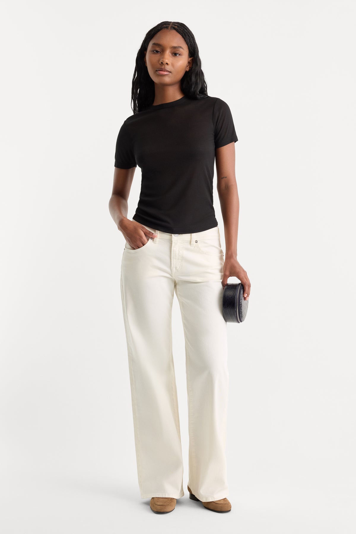 THE SHEER RIB TEE | BLACK001