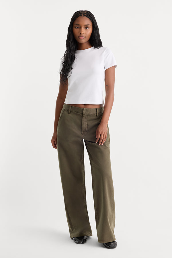LOW SLUNG BAGGY TROUSER | WASHED FATIGUE GREEN-1 | GOOD AMERICAN | MODEL_A