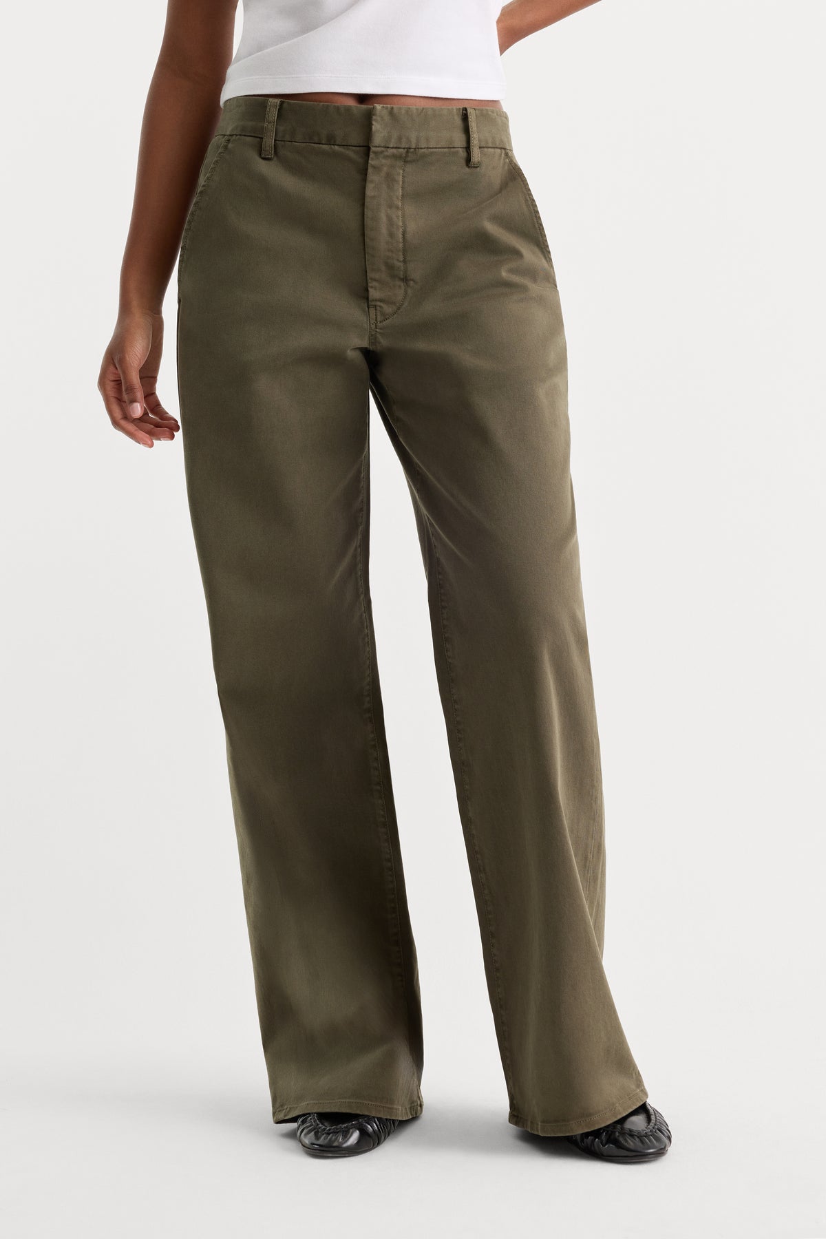 LOW SLUNG BAGGY TROUSER | WASHED FATIGUE GREEN-3 | GOOD AMERICAN | MODEL_A