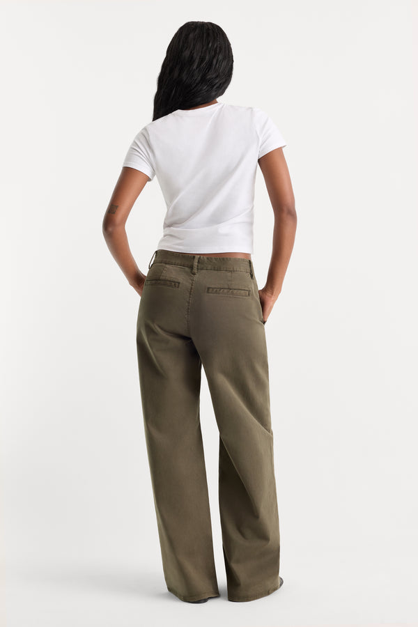 LOW SLUNG BAGGY TROUSER | WASHED FATIGUE GREEN-5 | GOOD AMERICAN | MODEL_A