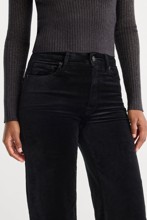 VELVET GOOD WAIST PALAZZO ANKLE PANT | BLACK-3 | GOOD AMERICAN | MODEL_A