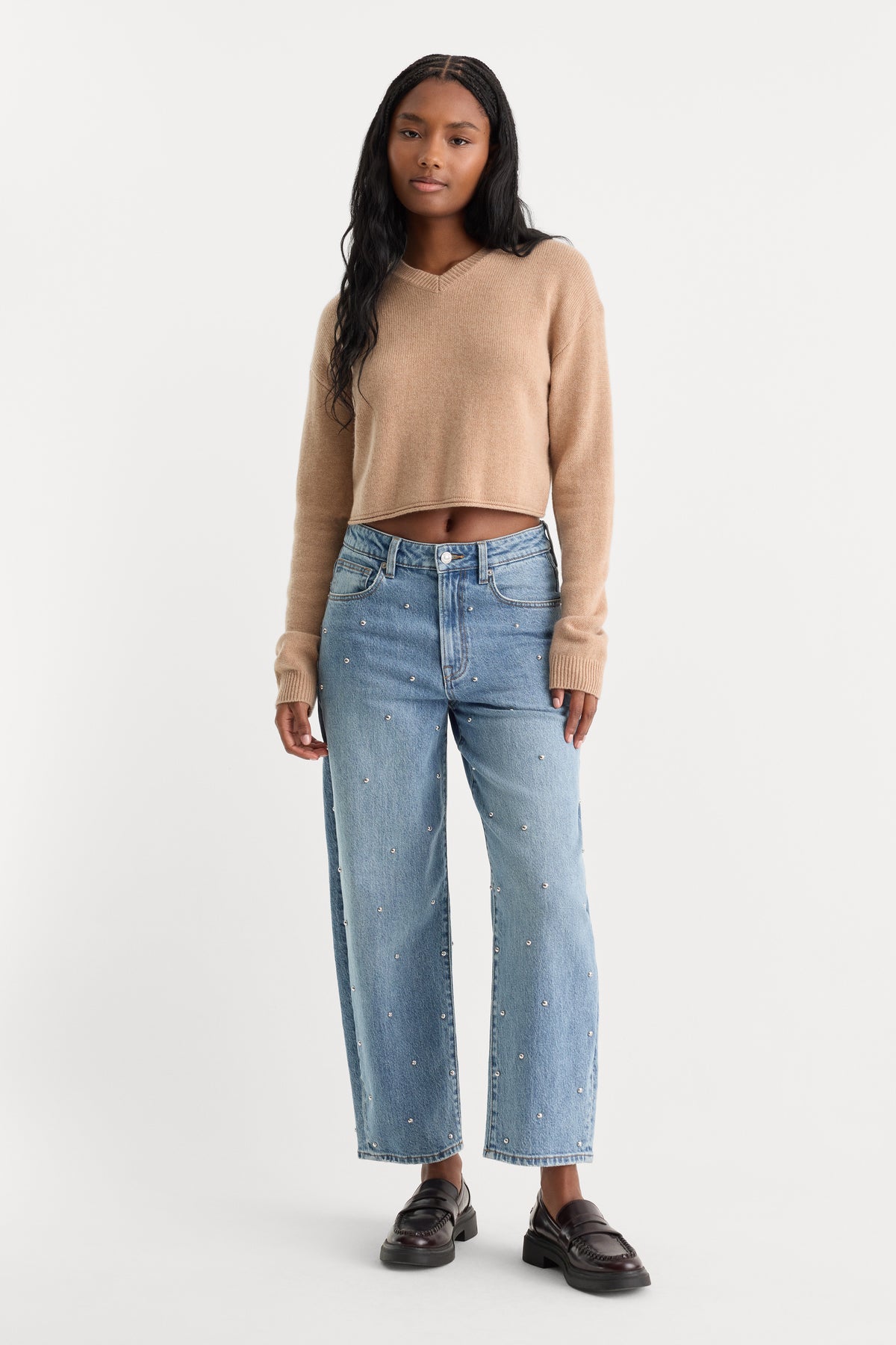THE SHRUNKEN V NECK SWEATER | CAMEL