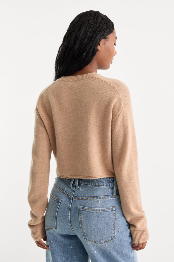 THE SHRUNKEN V NECK SWEATER | CAMEL